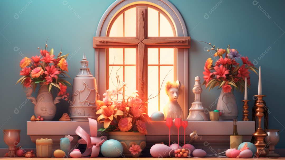 Sexta-feira Santa Sexta-feira Santa, 29 de março Desenho animado em 3D IA generativa.