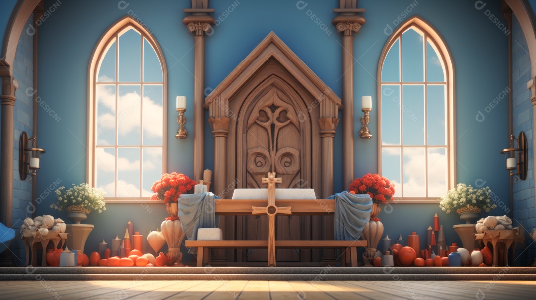 Sexta-feira Santa Sexta-feira Santa, 29 de março Desenho animado em 3D IA generativa.