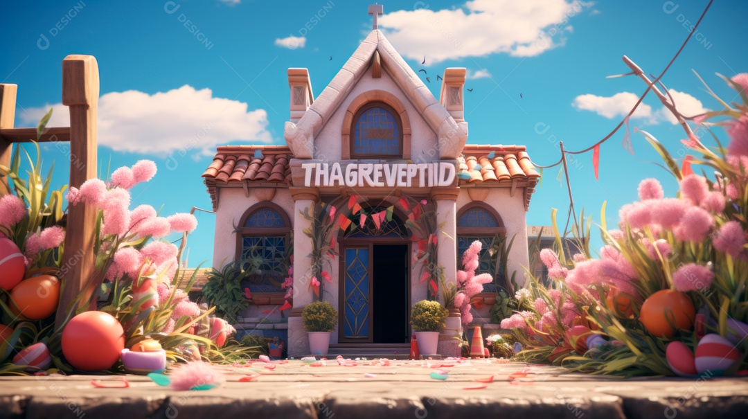 Sexta-feira Santa Sexta-feira Santa, 29 de março Desenho animado em 3D IA generativa.