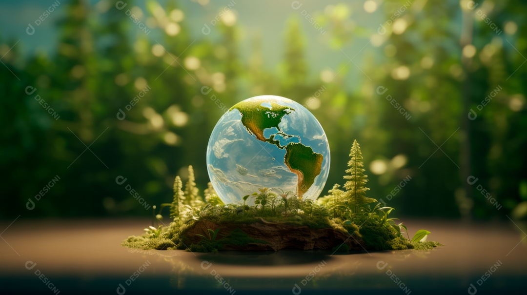 Dia da Terra Apague as luzes 30 de março Desenho 3D Generative AI.