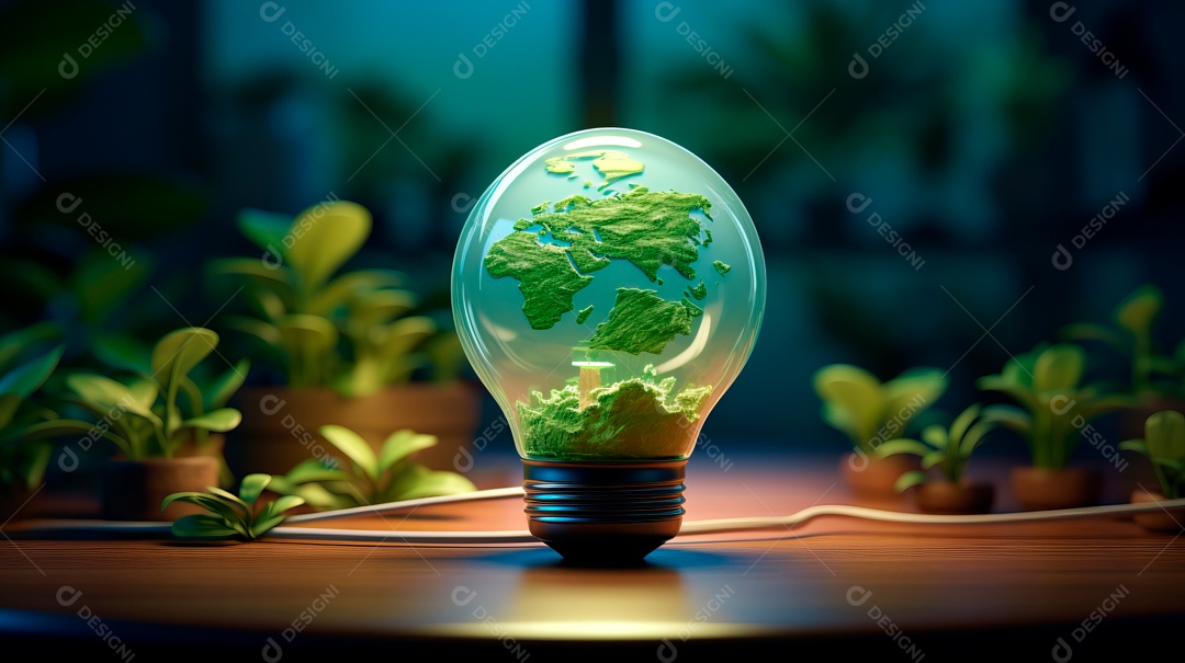 Dia da Terra Apague as luzes 30 de março Desenho 3D Generative AI.