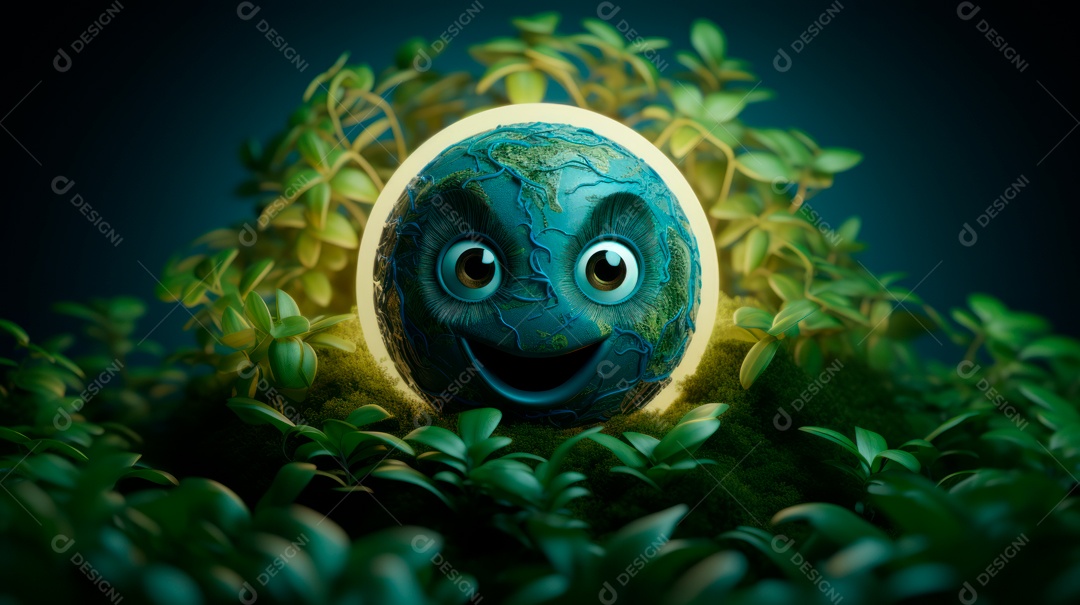 Dia da Terra Apague as luzes 30 de março Desenho 3D Generative AI.