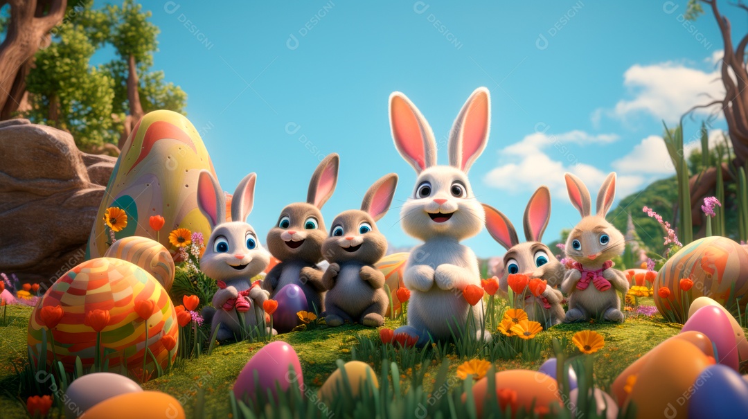 Páscoa ou dia da ressurreição de Jesus Cristo, 31 de março Desenho 3D.