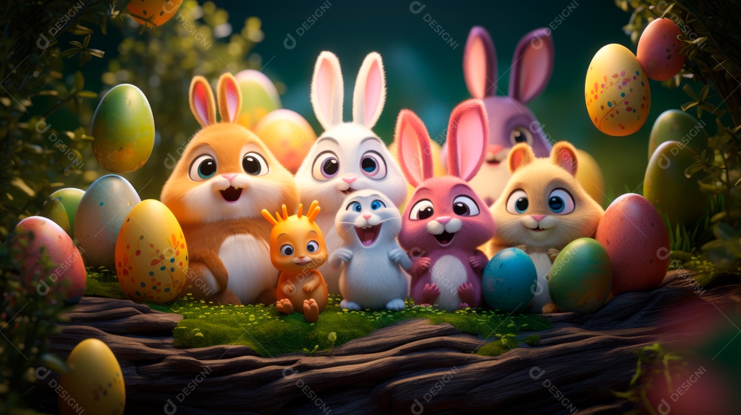 Páscoa ou dia da ressurreição de Jesus Cristo, 31 de março Desenho 3D.