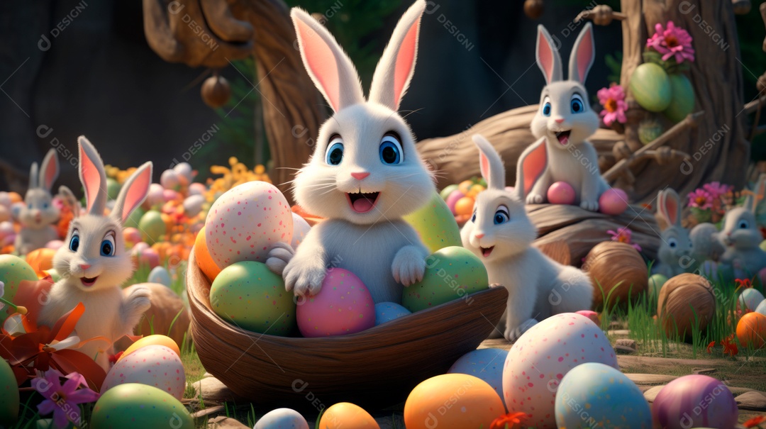 Páscoa ou dia da ressurreição de Jesus Cristo, 31 de março Desenho 3D.