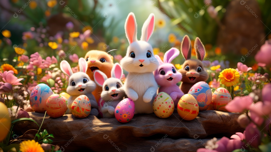 Páscoa ou dia da ressurreição de Jesus Cristo, 31 de março Desenho 3D.