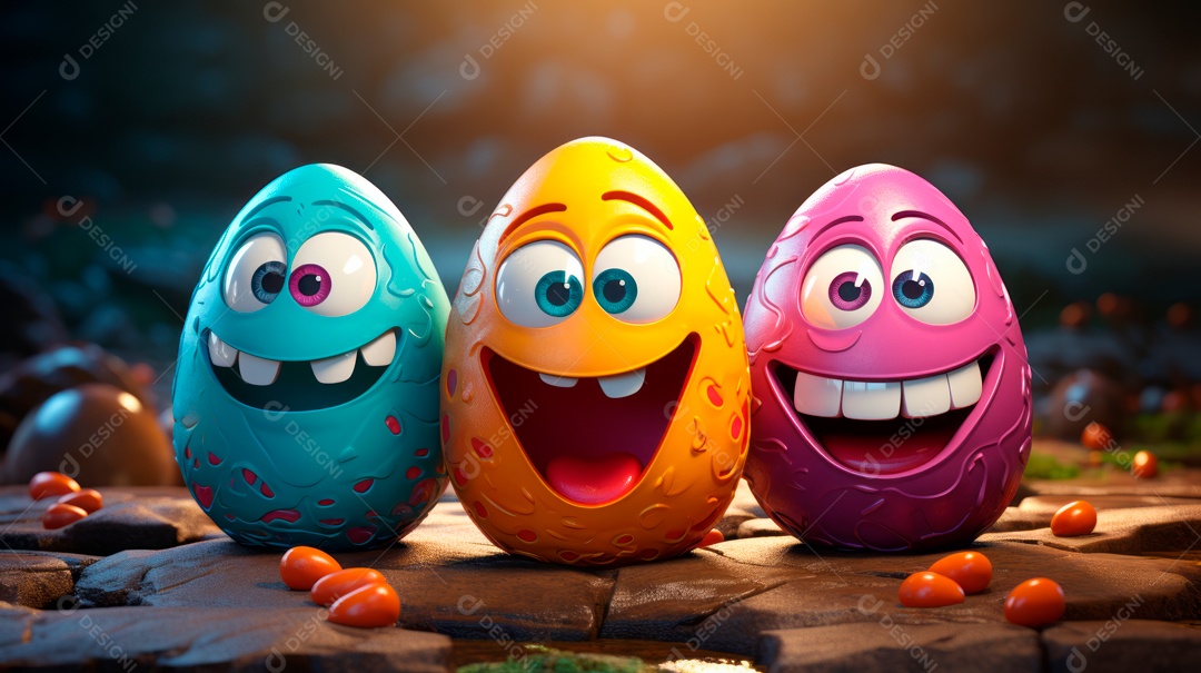 Páscoa ou dia da ressurreição de Jesus Cristo, 31 de março Desenho 3D.