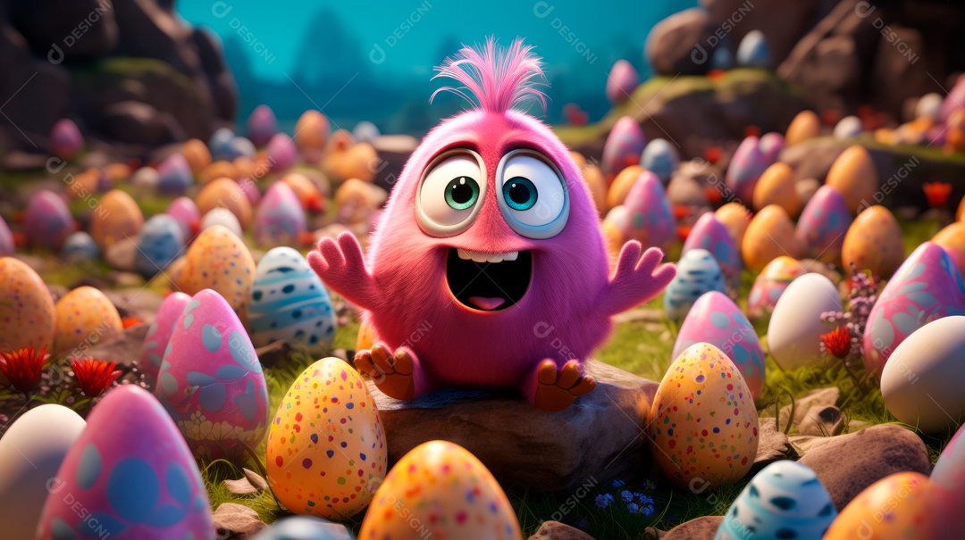 Páscoa ou dia da ressurreição de Jesus Cristo, 31 de março Desenho 3D.