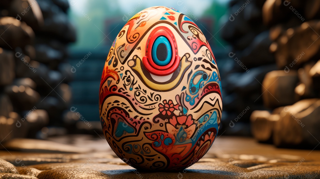 Páscoa ou dia da ressurreição de Jesus Cristo, 31 de março Desenho 3D.