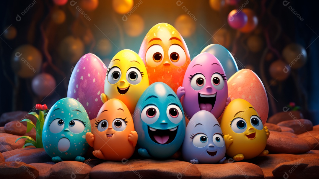 Páscoa ou dia da ressurreição de Jesus Cristo, 31 de março Desenho 3D.