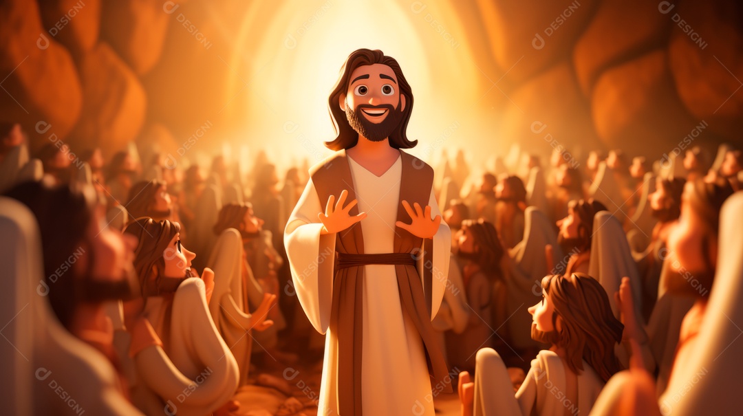 O dia da ressurreição de Jesus Cristo, 31 de março, desenho animado.