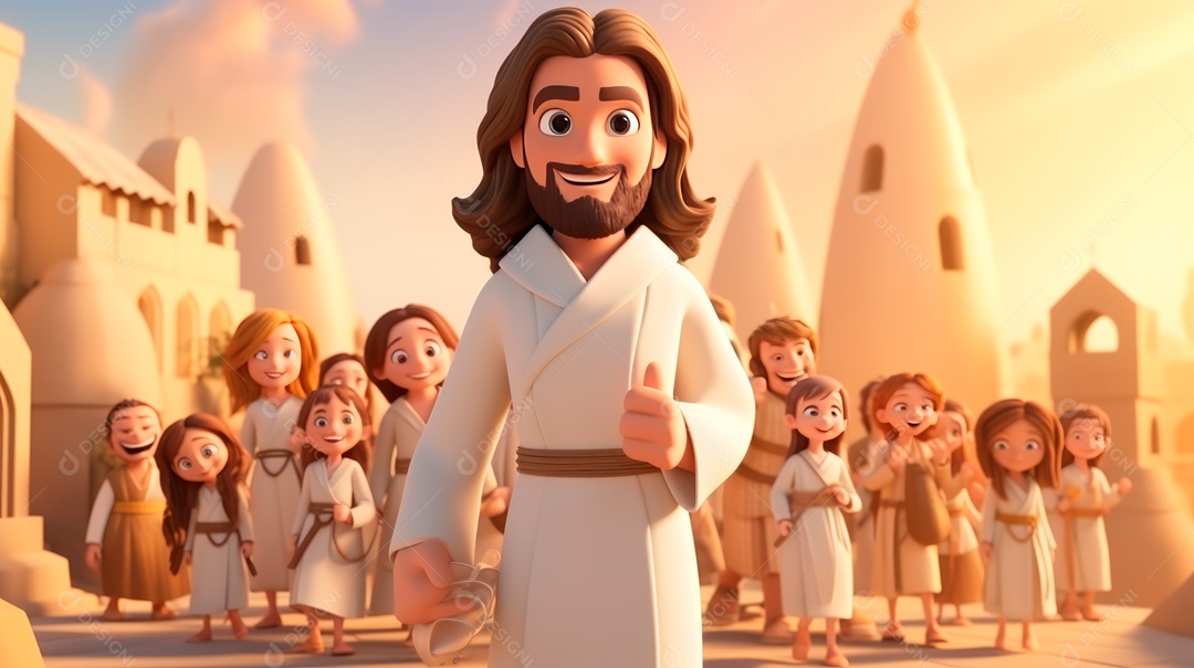 O dia da ressurreição de Jesus Cristo, 31 de março, desenho animado.