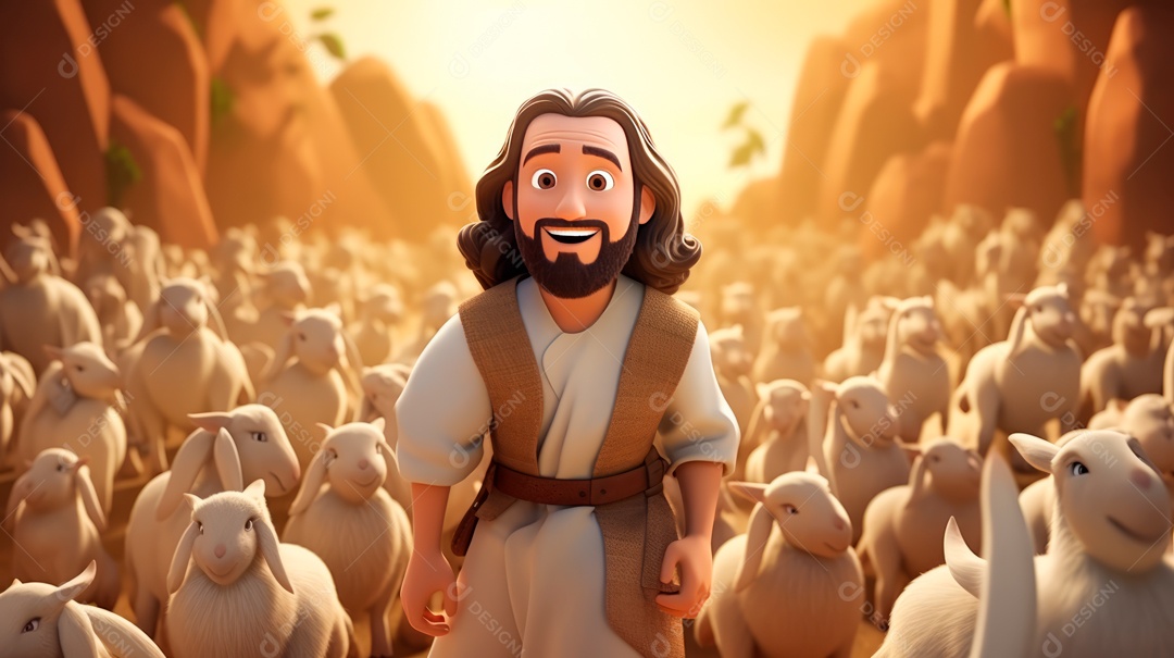 O dia da ressurreição de Jesus Cristo, 31 de março, desenho animado.