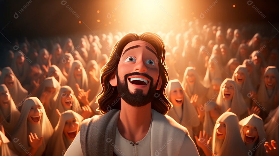 O dia da ressurreição de Jesus Cristo, 31 de março, desenho animado.