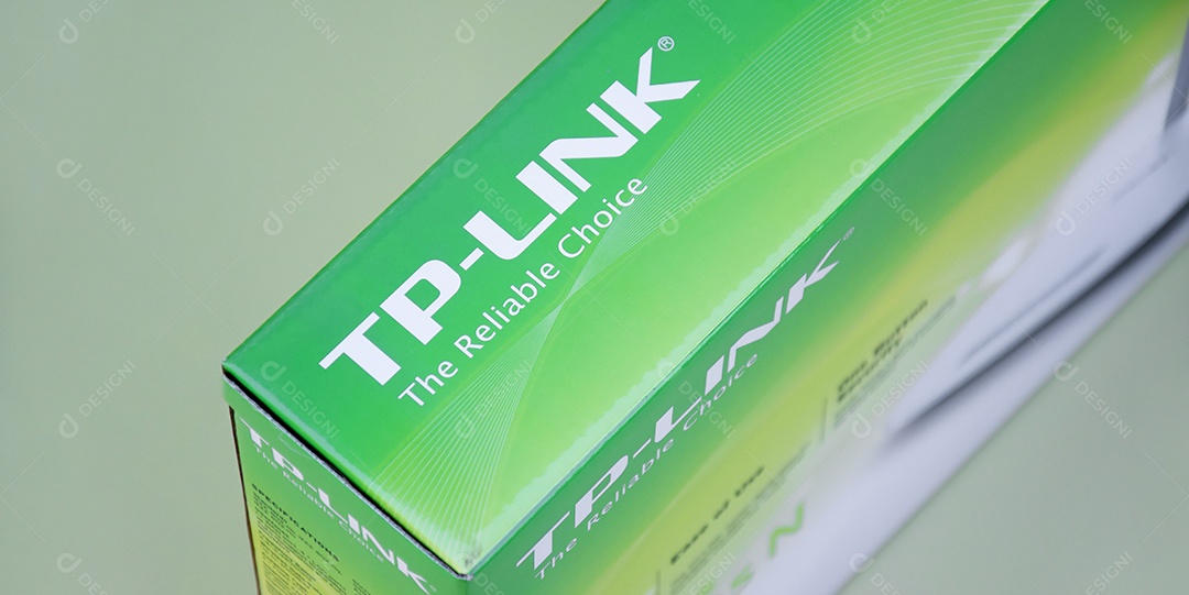 Caixa verde de um roteador doméstico