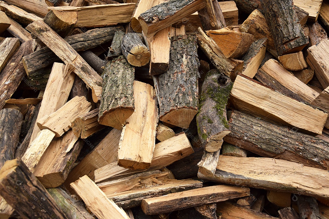 Colheita para o inverno estação de aquecimento lenhas
