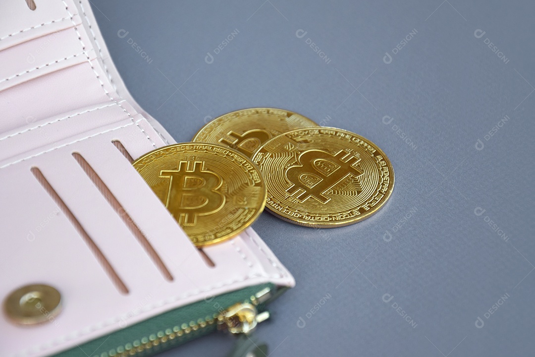 Dólar americano e moeda Bitcoin de dinheiro digital juntos