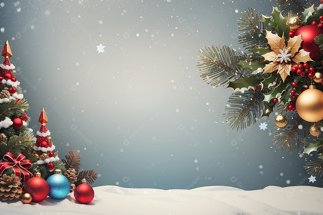 Fundo de borda de árvore de natal