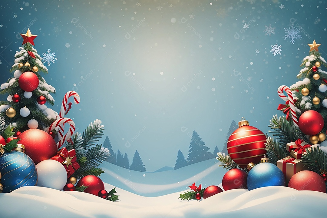 Fundo de borda de árvore de natal