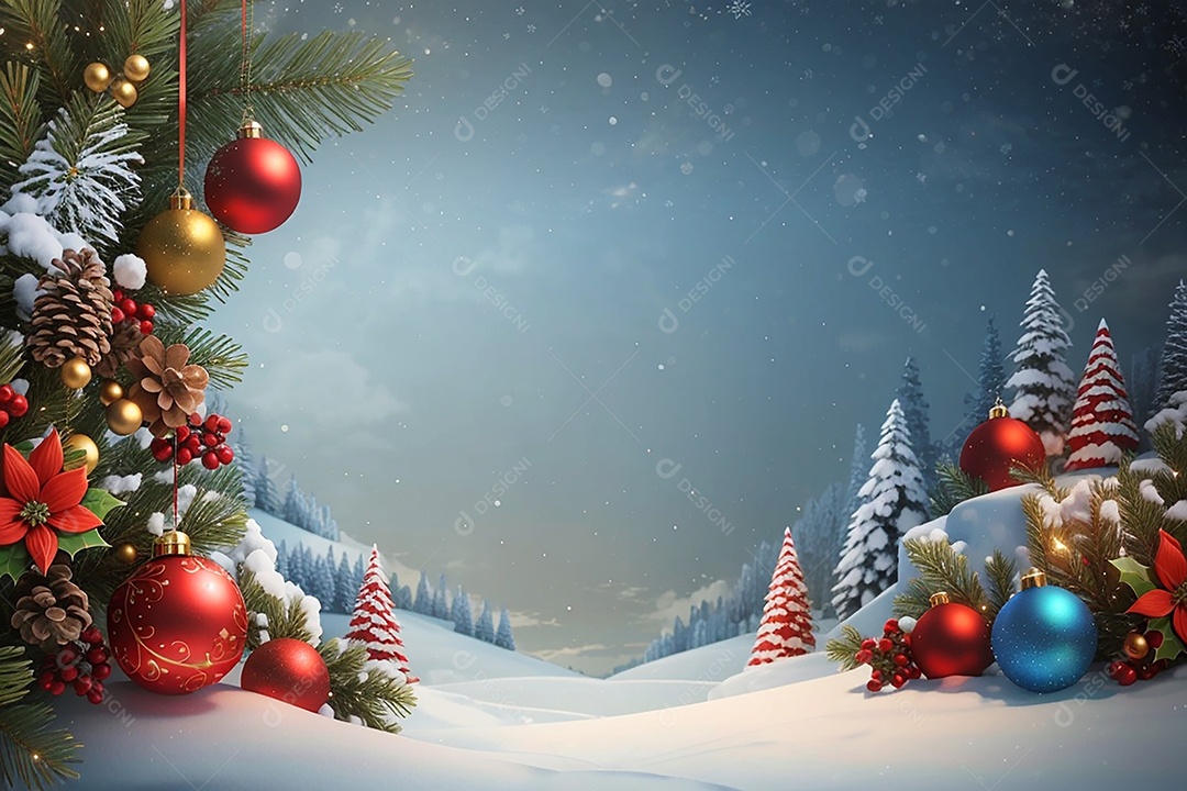 Fundo de borda de árvore de natal