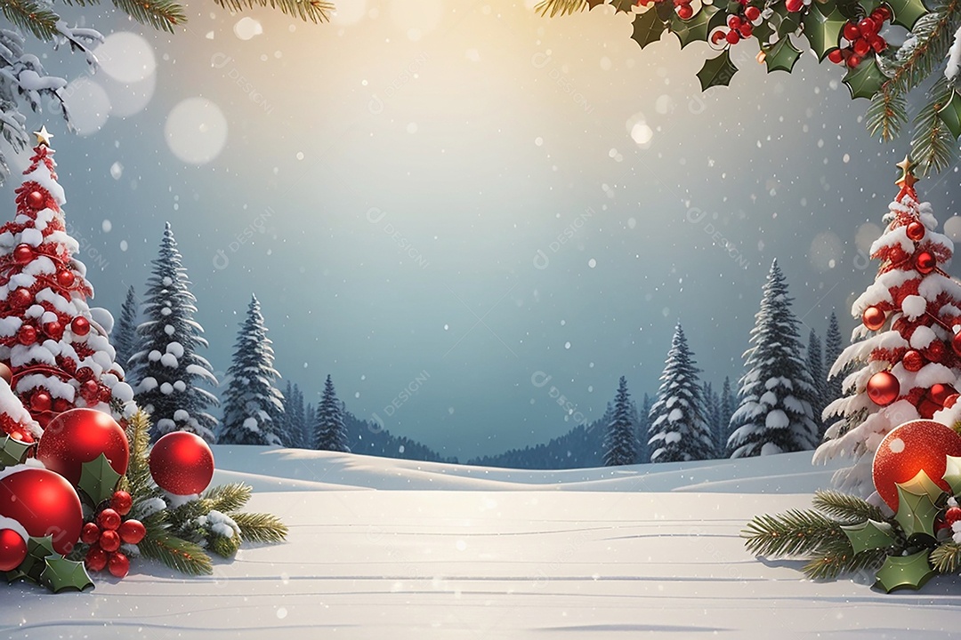 Fundo de borda de árvore de natal