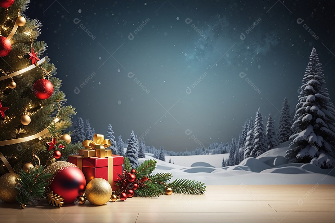 Fundo de borda de árvore de natal