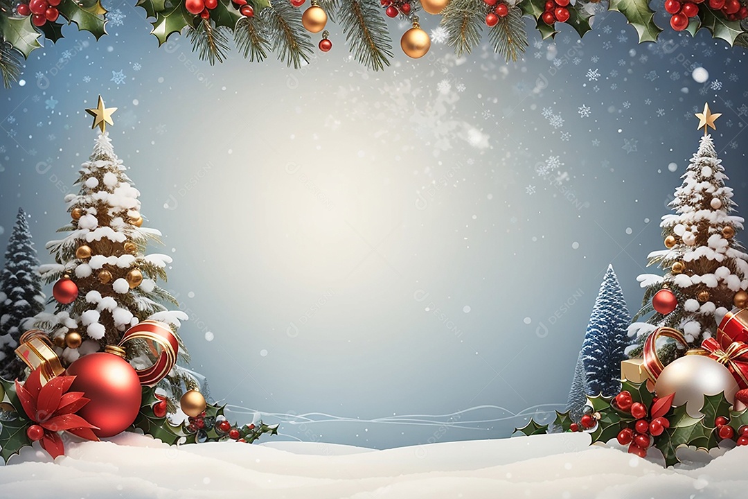 Fundo de borda de árvore de natal