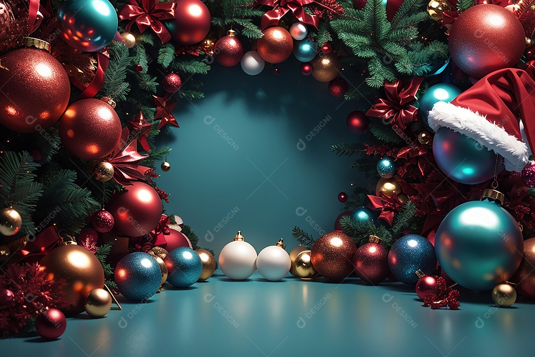 Fundo de borda de árvore de natal