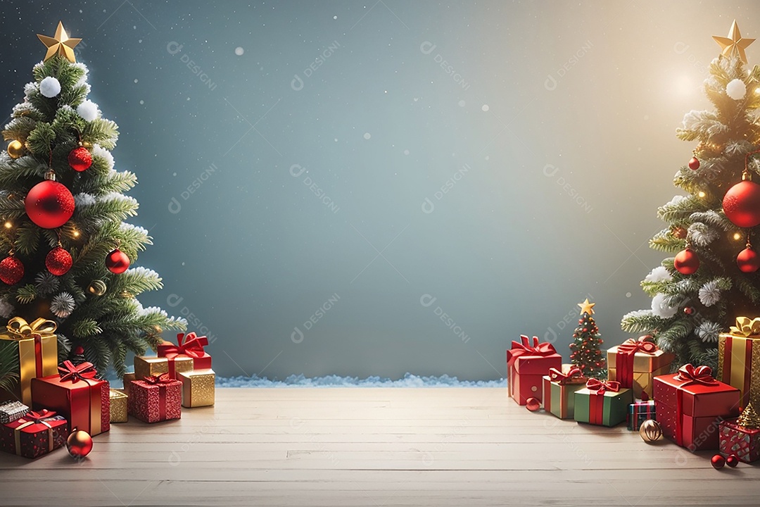 Fundo de borda de árvore de natal