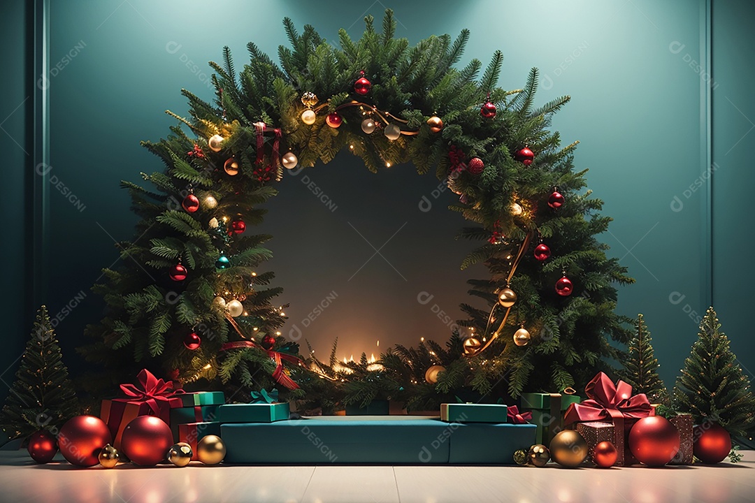 Fundo de borda de árvore de natal