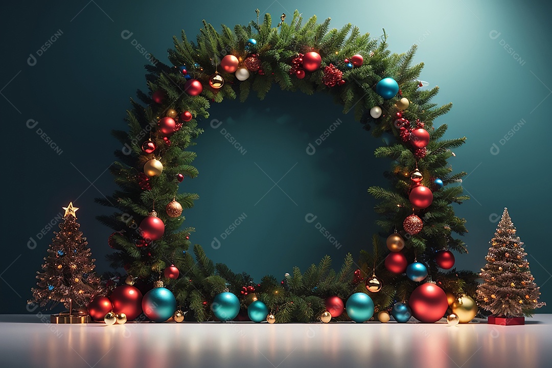 Fundo de borda de árvore de natal