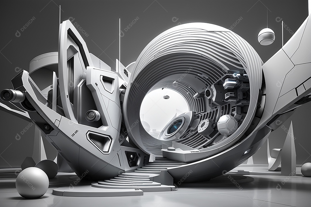 Vislumbrando a sala Futurista Enigma em ouro branco