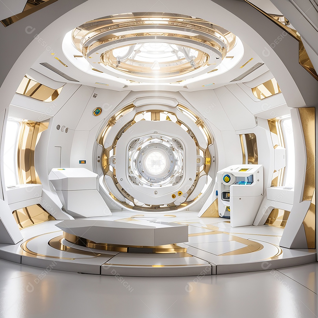 Vislumbrando a sala Futurista Enigma em ouro branco