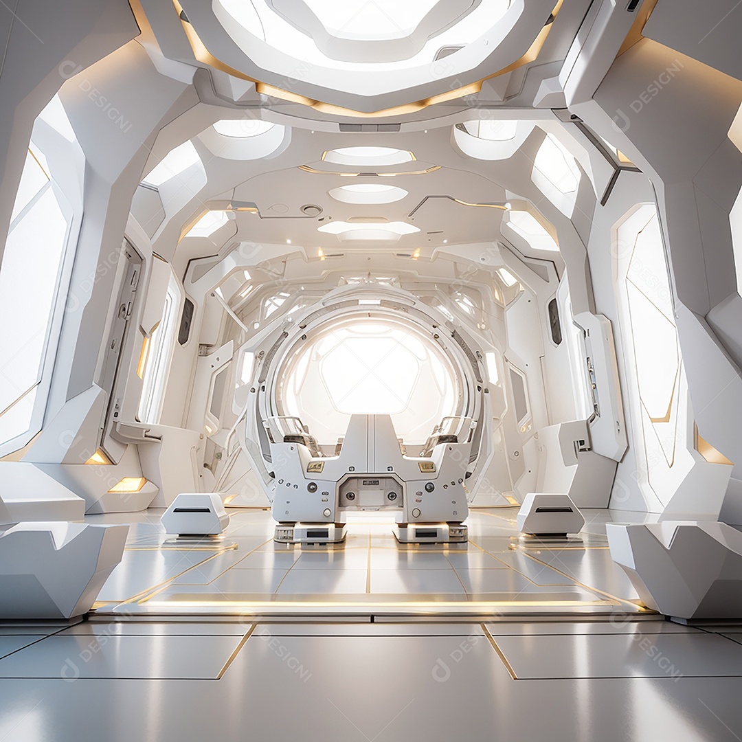 Vislumbrando a sala Futurista Enigma em ouro branco