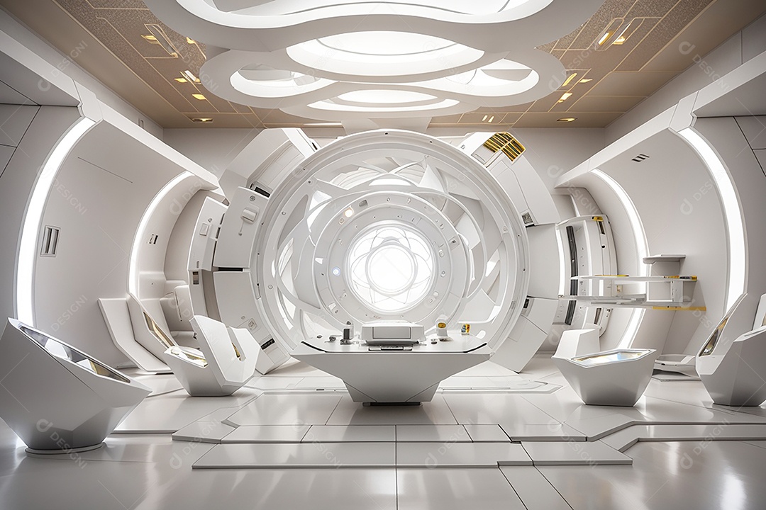 Vislumbrando a sala Futurista Enigma em ouro branco