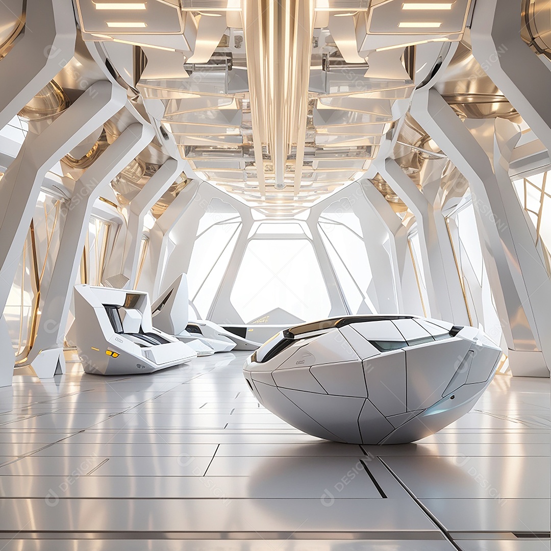 Vislumbrando a sala Futurista Enigma em ouro branco