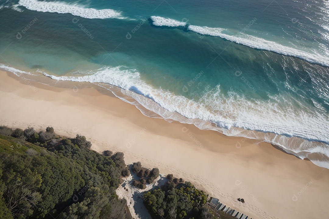 Vista superior natureza tranquila praia