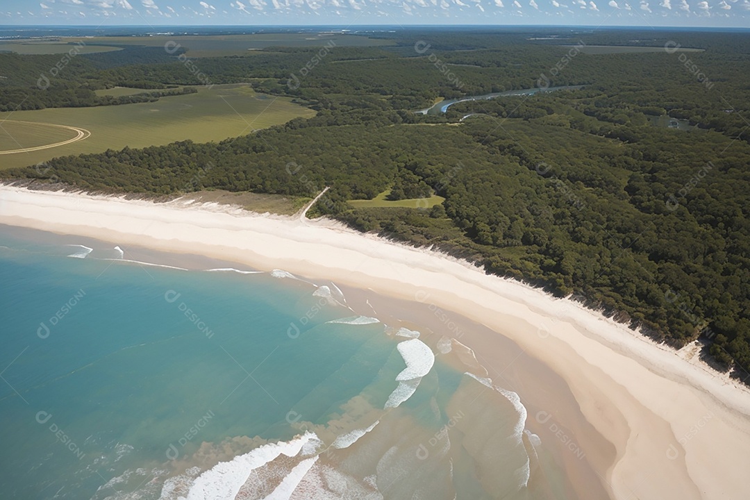 Vista superior natureza tranquila praia