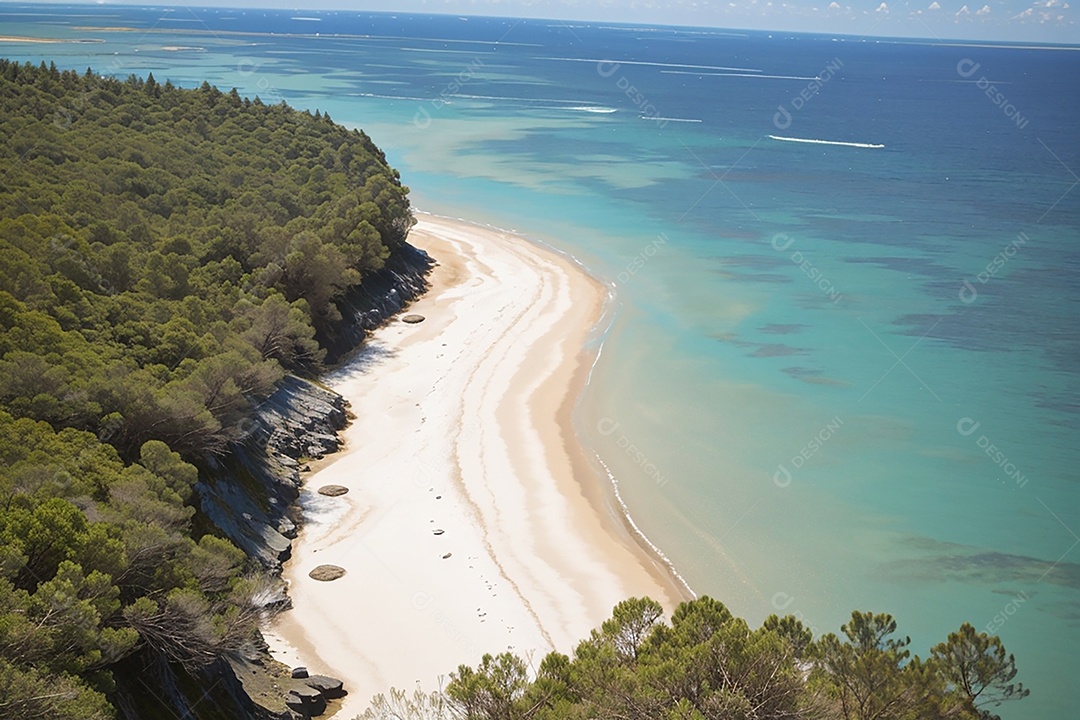Vista superior natureza tranquila praia