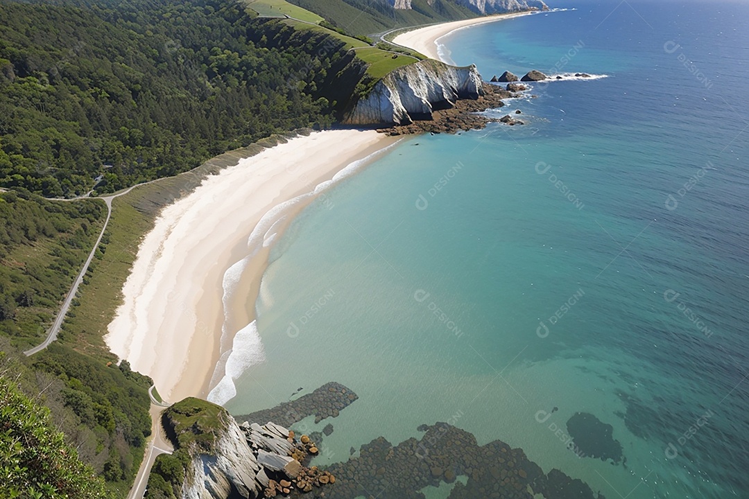 Vista superior natureza tranquila praia