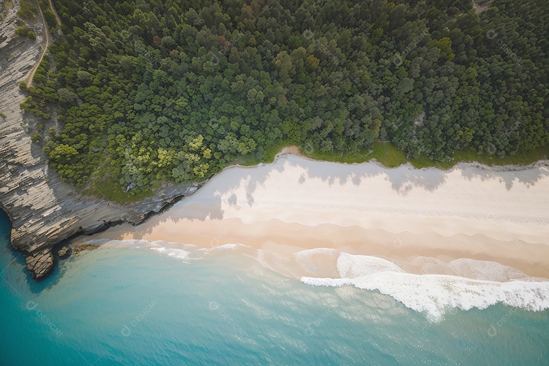 Vista superior natureza tranquila praia