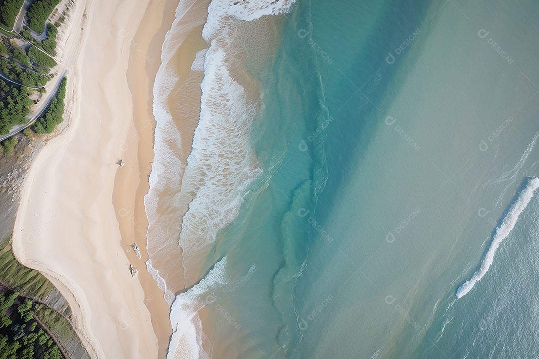 Vista superior natureza tranquila praia
