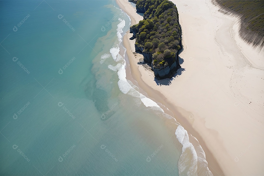 Vista superior natureza tranquila praia