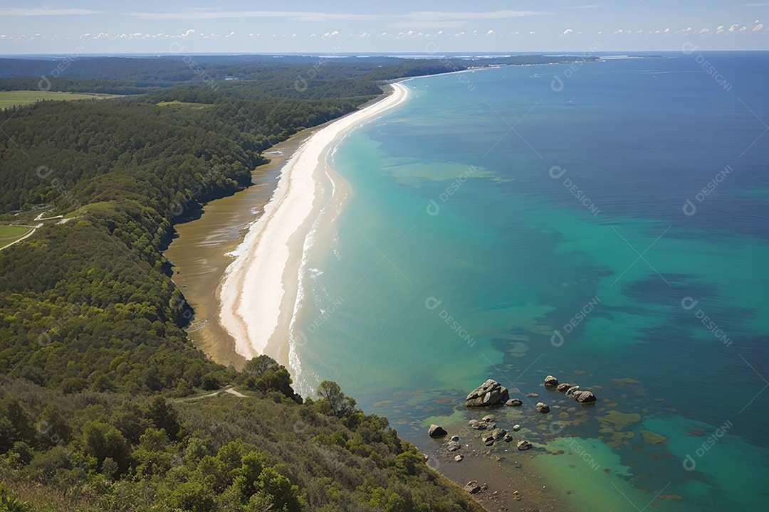 Vista superior natureza tranquila praia