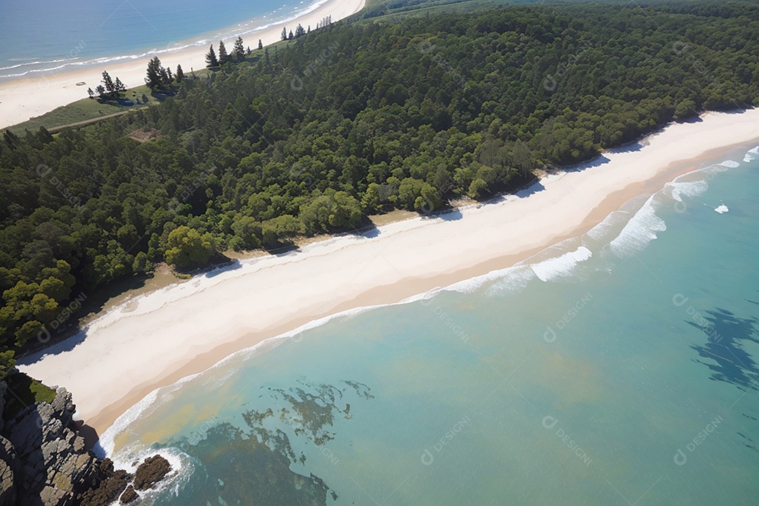Vista superior natureza tranquila praia