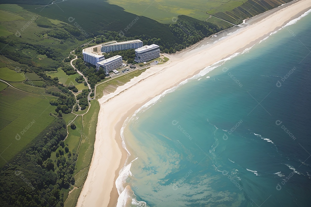 Vista superior natureza tranquila praia