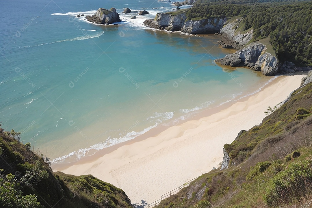 Vista superior natureza tranquila praia