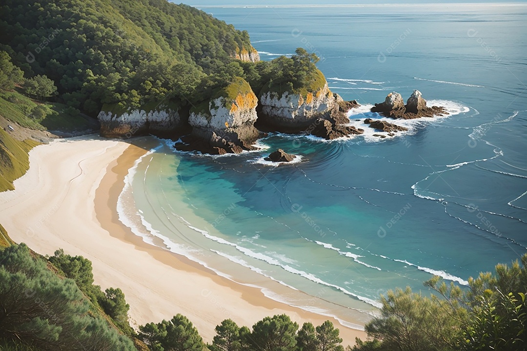 Vista superior natureza tranquila praia