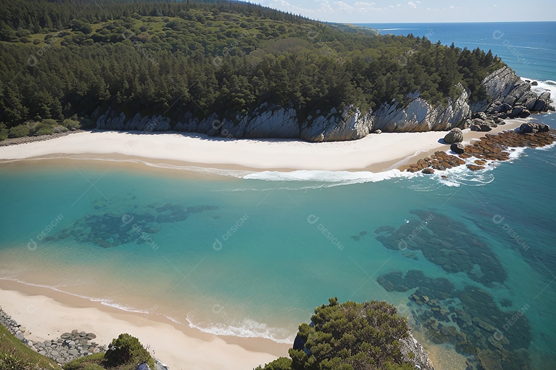 Vista superior natureza tranquila praia