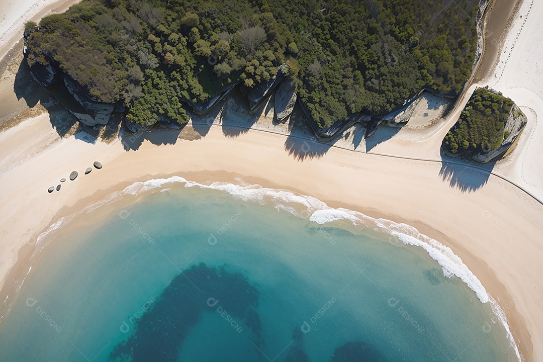 Vista superior natureza tranquila praia
